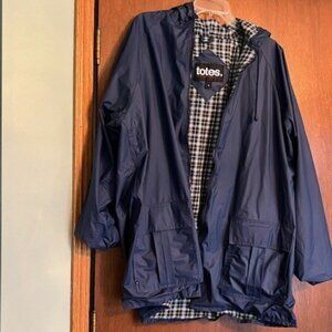 Women's Totes Raincoat with hood, navy size XL